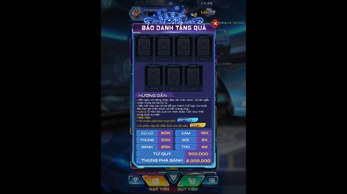 Sự kiện Điểm danh 7 ngày - Săn bài trao thưởng siêu khủng từ Win79 Sự kiện Điểm danh 7 ngày - Săn bài trao thưởng siêu khủng từ Win79